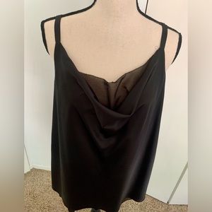 WHBM reversible draped satin camisole black size L